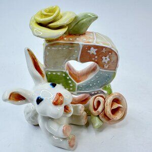 Vtg KOKO Originals “B” Bunny Alphabet Porcelain Figurine Nursery #KO25258